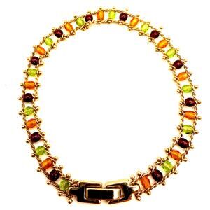 10K Gold Plated Dainty Delicate Twisted Double Ladder Chain Crystal Bracelet 7"
